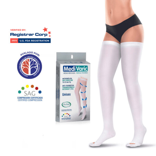 Medias Antiembólicas muslo Blanco 18-23mmHg