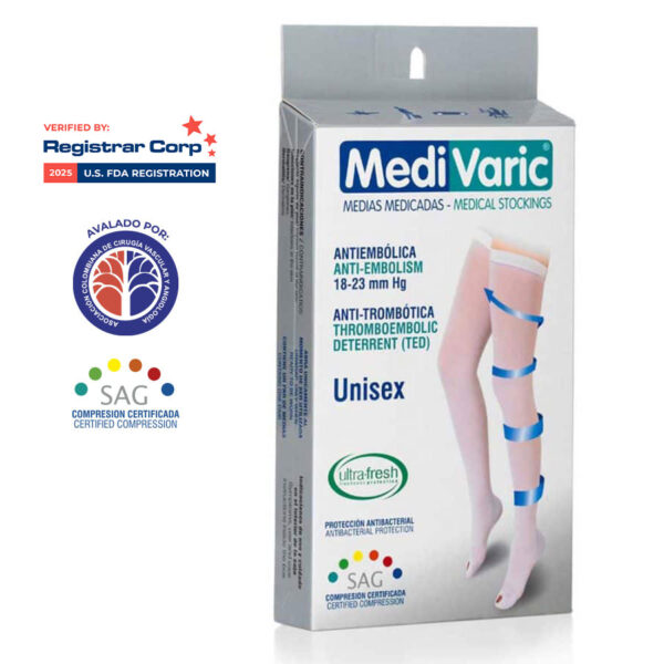 Medias Antiembólicas muslo Blanco 18-23mmHg - Imagen 3
